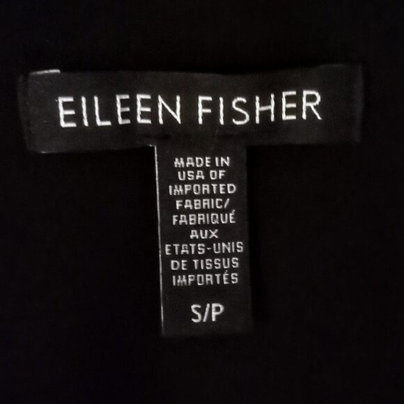 Eileen Fisher Black Viscose One Button Blazer - Picture 3 of 4